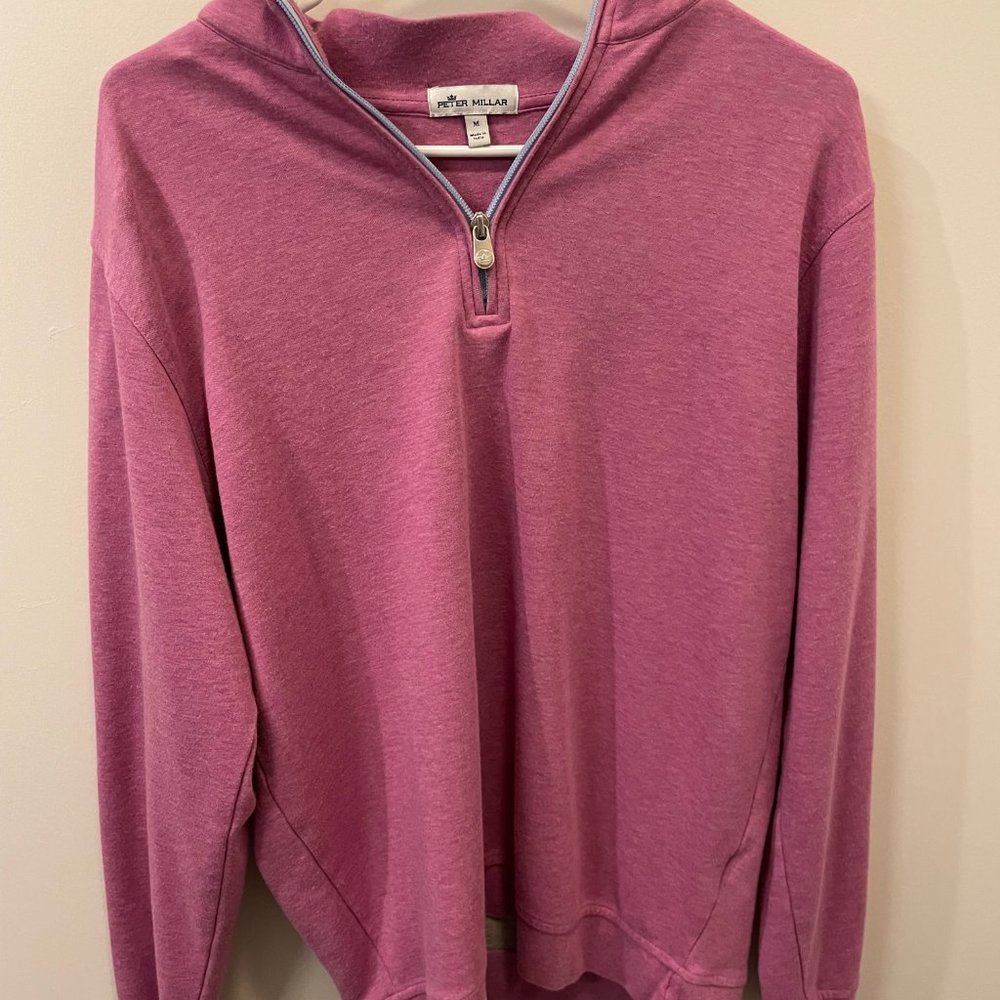 Peter Millar Magenta Men’s Pullover Quarter-Zip Size L